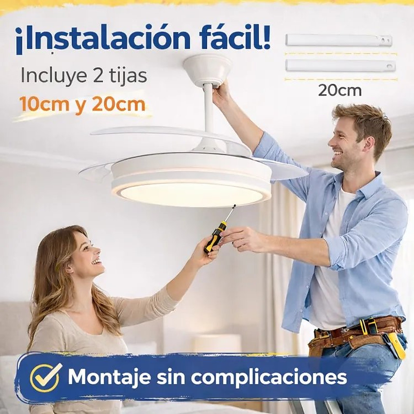 Instalación fácil con varillas de 10 y 20 cm incluidas